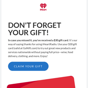 REMINDER: A Gift from iHeartRadio