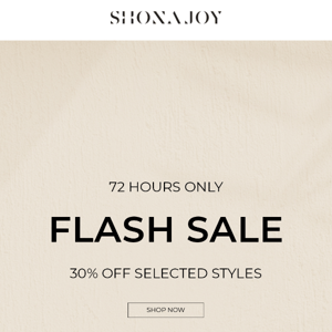Flash Sale: 30% Off