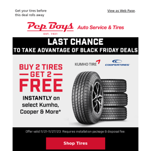 ⭕⭕LAST CHANCE⭕⭕ Buy 2 Tires get 2 FREE!