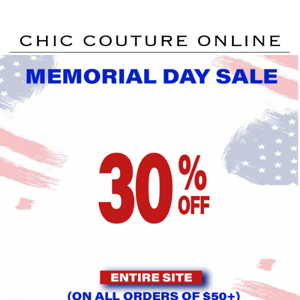 MEMORIAL DAY SALE (30% OFF) STARTS NOW