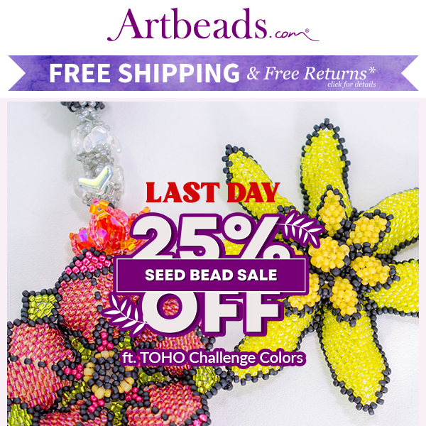 🚨 LAST DAY To Save! 25% Off Seed Beads!