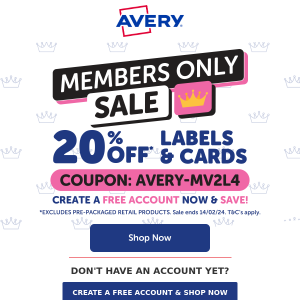 20% Off Members Only Sale - 3 Days Only