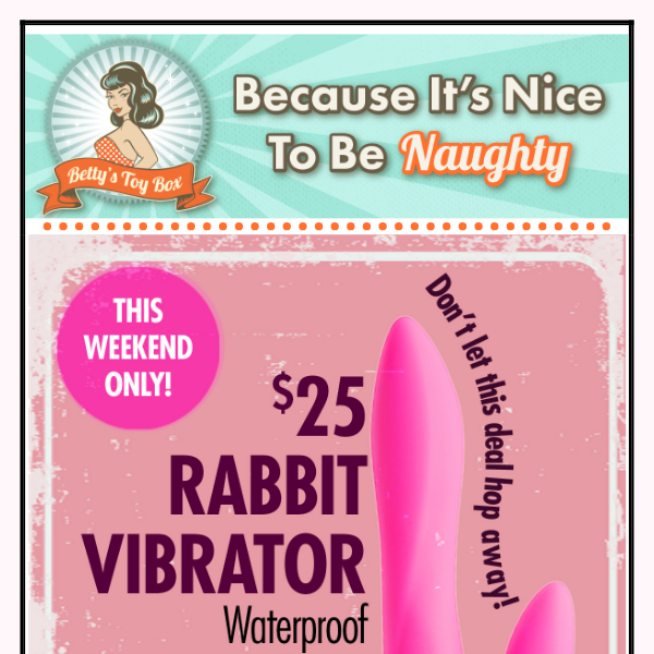 $25 Rabbit Vibe (Waterproof, Silicone, Rechargeable)