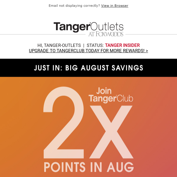 What is TangerClub Double Points You Ask?