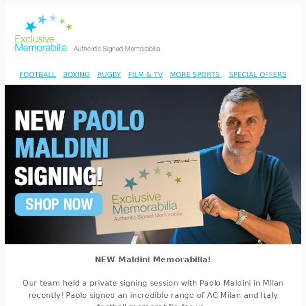 New Paolo Maldini Memorabilia ✍️