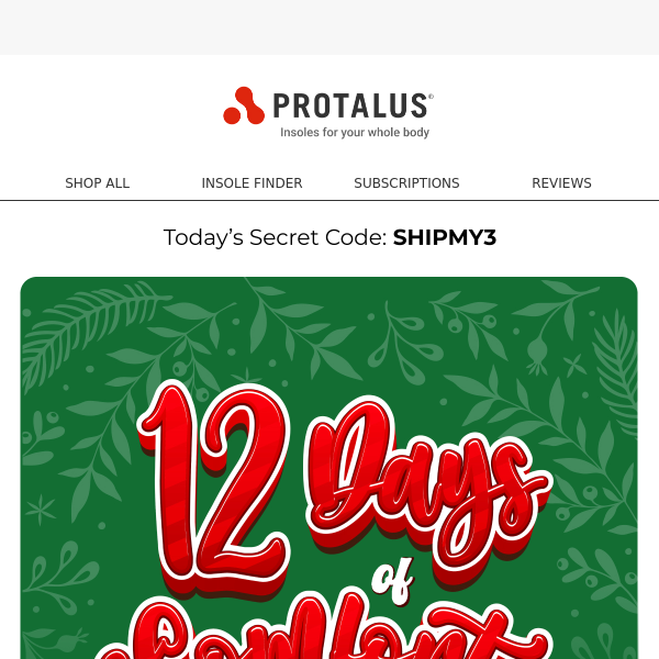 12 Days of Comfort: Free Shipping on 3+ Items Today!
