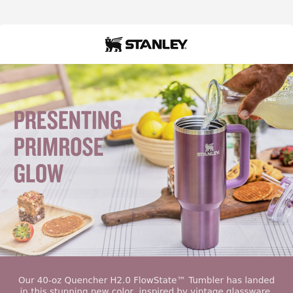 Limited Edition Primrose Glow 40 oz Stanley Quencher H2.0 Tumbler