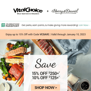 Enjoy up to 15% off seafood favorites with Vital Choice’s New Year Savings Event