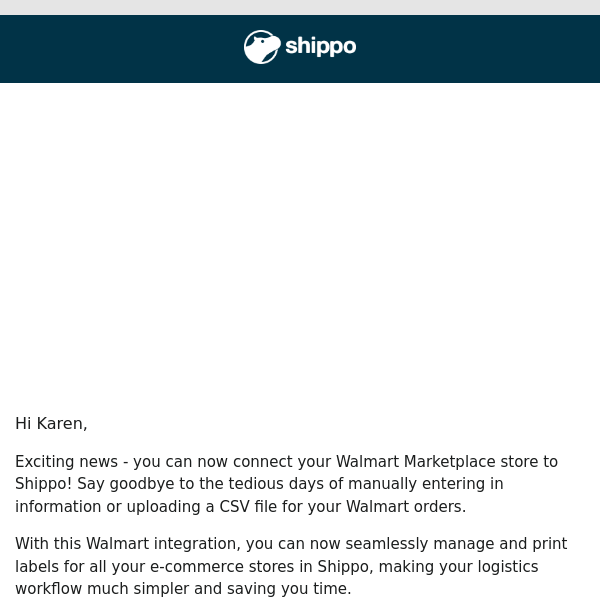 New feature: Connect your Walmart store to Shippo