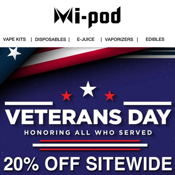 Honoring Our Heroes: 20% Off Sitewide for Veteran's Day