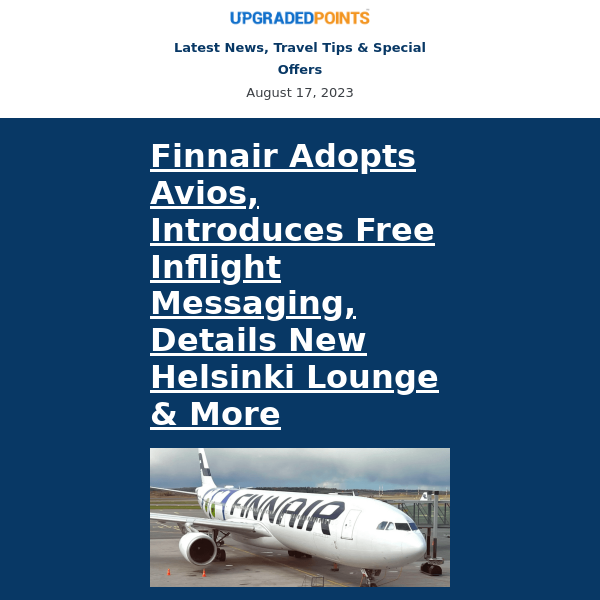 Finnair Avios, Boston Sky Club, Paris deal alert, and more...
