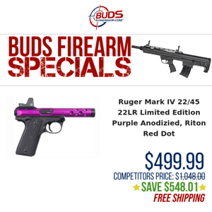 💸Deals For You: Save $495 on Ruger Mark IV Limited Edition, $250 on 12 ga Legacy Sports Citadel Boss🤑