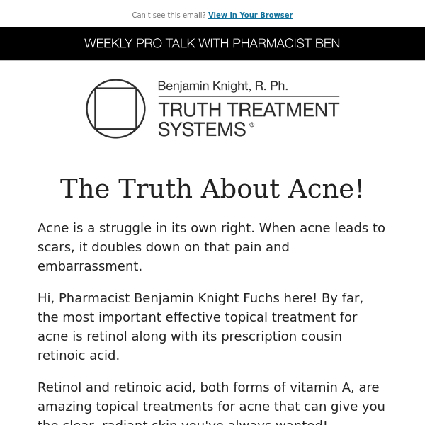 Uncover the Truth About Acne with Pharmacist Ben's Pro Talk!