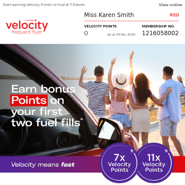 Virgin Australia, don't miss out on up to 22 Points per litre at 7-Eleven