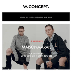 Pop Up Sale: MAISONMARAIS - Up to 70% Off + Extra 10% Off