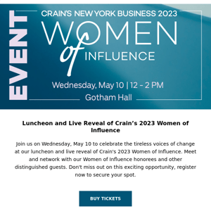 You're Invited! Women of Influence Luncheon