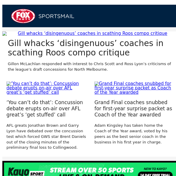 Gill whacks ‘disingenuous’ coaches in scathing Roos compo critique