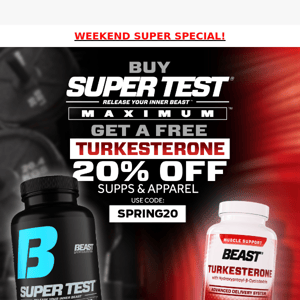 💪WEEKEND SUPER SPECIAL: Free Turkesterone