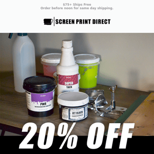 Dive into Savings: 20% Off All Water-Based Inks and Chemistry