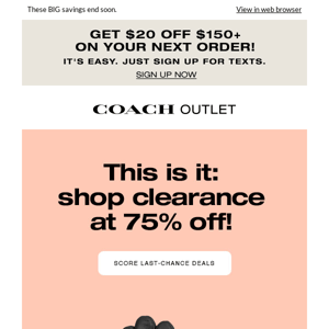 75% Off Clearance Is Too Good To Miss!