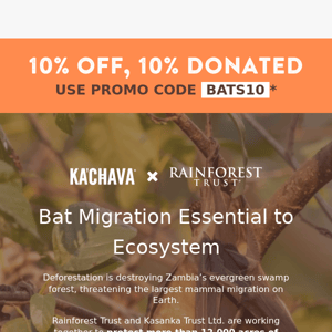 Get 10% off, donate 10% to prevent deforestation