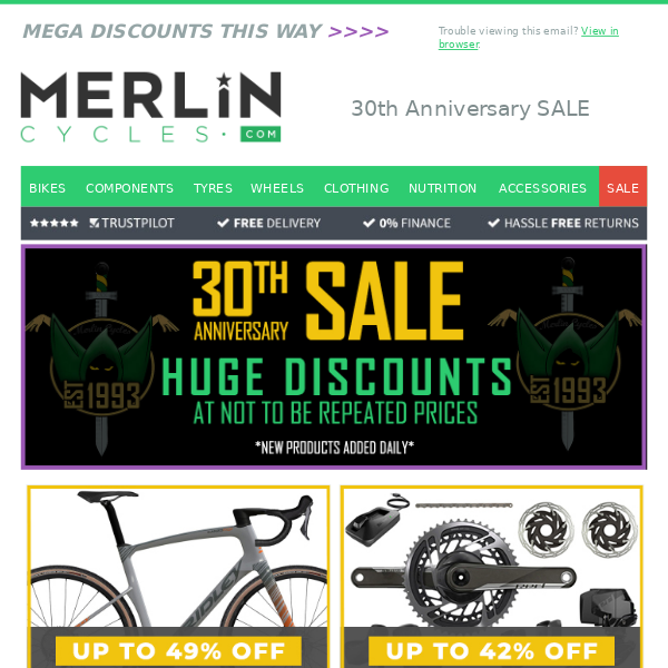 30th Anniversary SALE Merlin Cycles