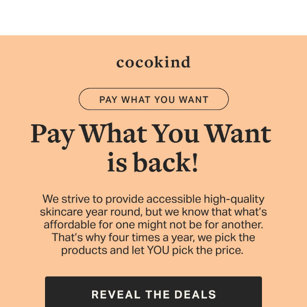 Pay what you want is BACK!!