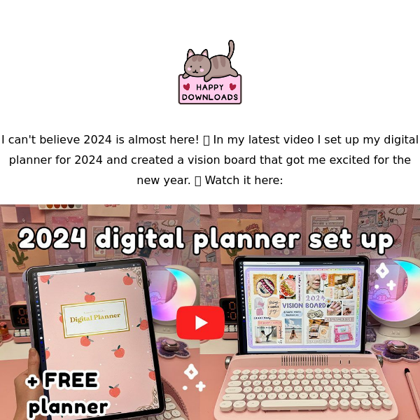 2024 digital planner setup & vision board! 💗✨