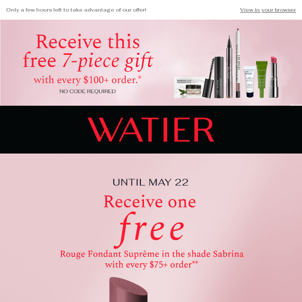 Last day to get a FREE lipstick!