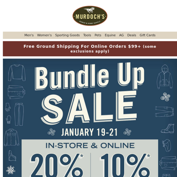 Bundle Up Sale — Save Up to 20% Sitewide
