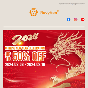 Hurry, up to 50% off Chinese New Year Sale