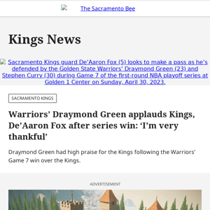 Draymond Green applauds Kings, De’Aaron Fox: ‘I’m very thankful’