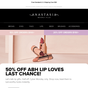 50% Off Lips & More - Cyber Week Deals