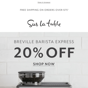 ☕️ Perk up! 20% off Breville Barista Express.