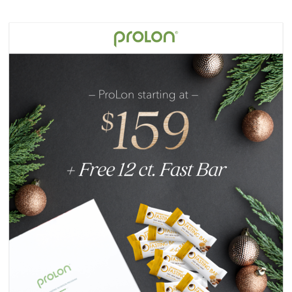 $159 ProLon Bundle with NEW Fast Bar FREE