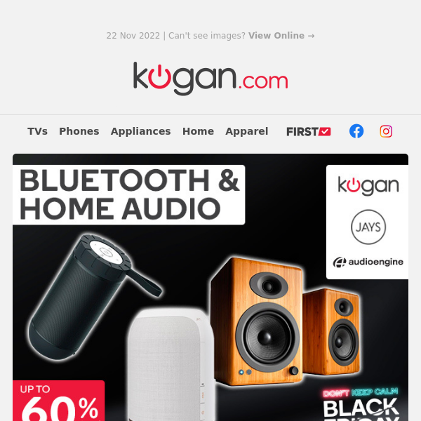 Black Friday: Up to 60% OFF Speakers & More Audio!*