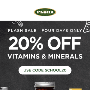 Flash Sale: Extra 20% OFF select vitamins & minerals