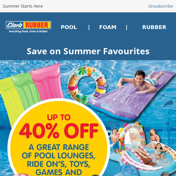 Save on Summer Favourites with Clark Rubber! Shop the February Catalogue
