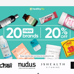 New brands, new favourites! Now 20% off 🎉