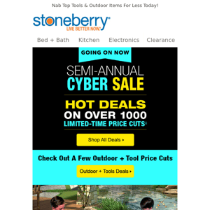 Your Cyber Savings Are Here - Outdoor + Tools!