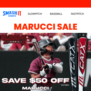 Save $50 OFF - Marucci Cat X and Vanta Bats!