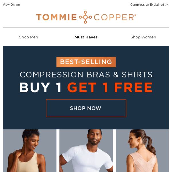 Buy ☝️ Get ☝️ FREE Compression Bras & Shirts - Tommie Copper