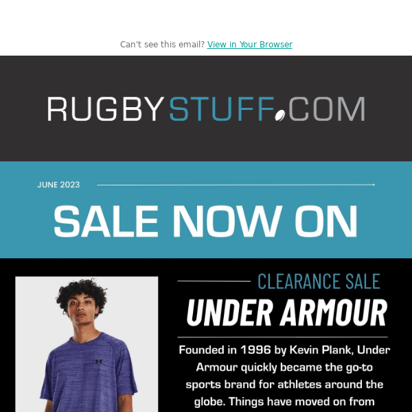 Under Armour Clearance Sale - up to 25% off - Rugbystuff