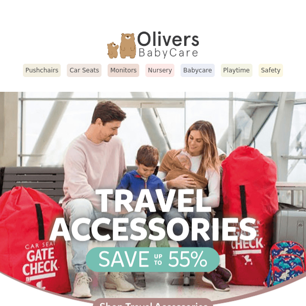 Save up to 55% on travel essentials