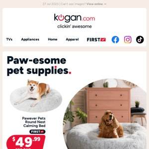 58% OFF Pawever Pets Round Pet Bed and more pawsitively awesome deals to spoil your pets!