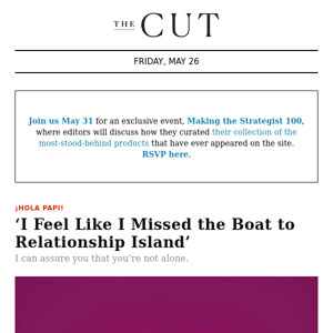 ‘I Feel Like I Missed the Boat to Relationship Island’