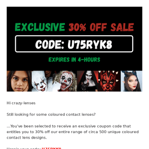 RE: Your 30% off code expires today 🎃