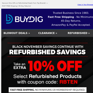 🤑10% OFF Refurbished Products🌎