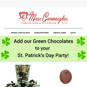 Add our Green Chocolates to your St. Patrick's Day Party!