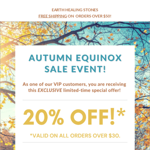 AUTUMN 🍂 EQUINOX 🍁 SALE 🌾 EVENT!